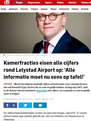 Stentor 8-2-20-5 Kamerfracties eisen alle cijfers rond Lelystad Airport op
